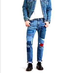 New w/ Tags RARE Mens Levi's 512 Premium Patchwork Slim Taper. Size 32 x 34